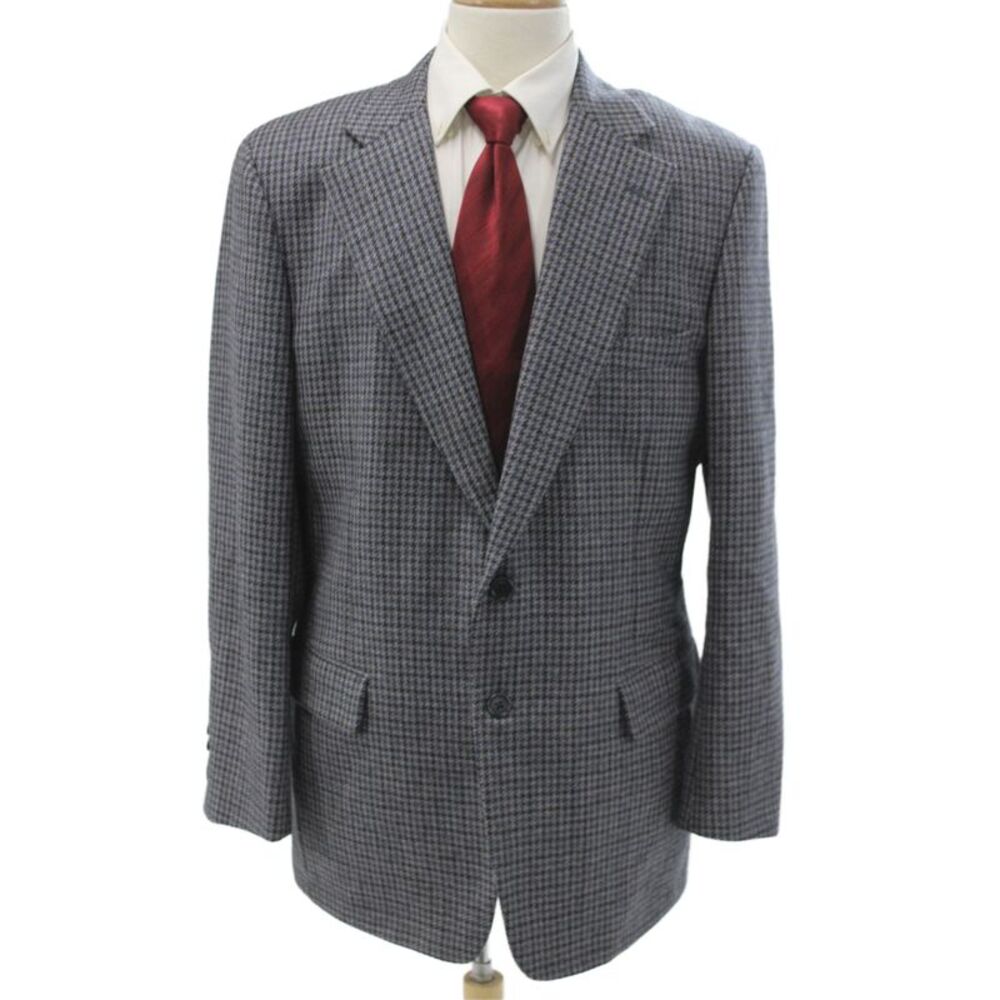 Paul Smith Mens Plaid Wool Blazer Button Classic Size 43